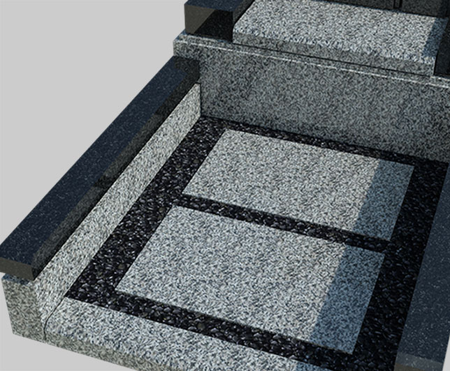 須藤石材が厳選した石材を用い、スタイリッシュで上品な印象に仕上げました。また機能面も充実させ、お参りのしやすさを考えたこれからのお墓です。