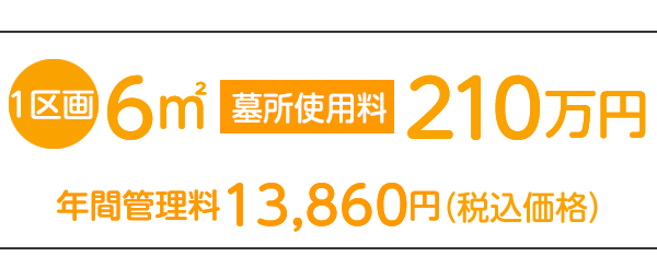 新規区画「ついおく墓域」価格