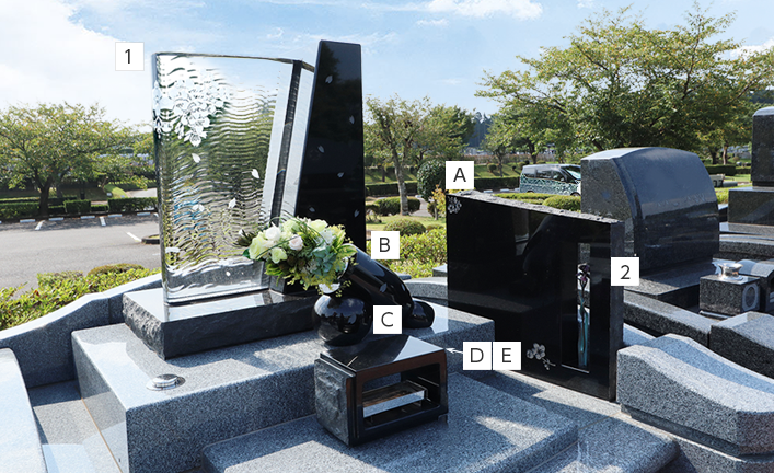 デザイン墓石の建墓例