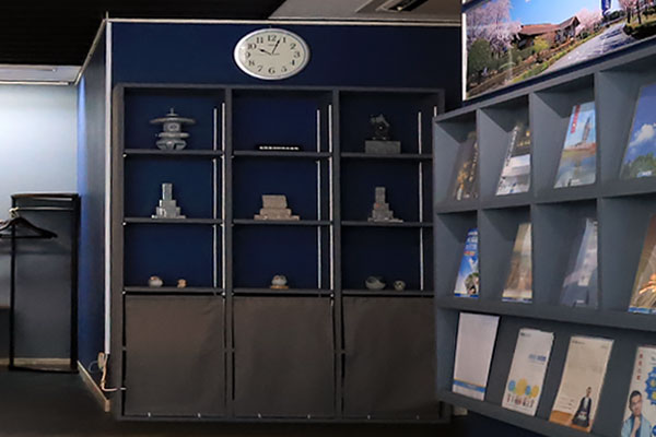 石材オブジェの展示コーナー